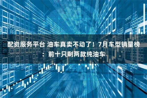 配资服务平台 油车真卖不动了！7月车型销量榜：前十只剩两款纯油车