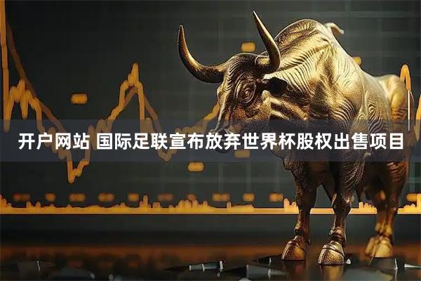 开户网站 国际足联宣布放弃世界杯股权出售项目